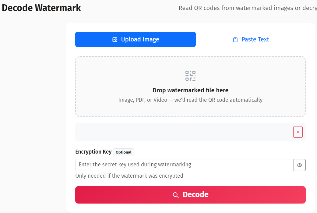 Innebygd QR-leser og dekoder