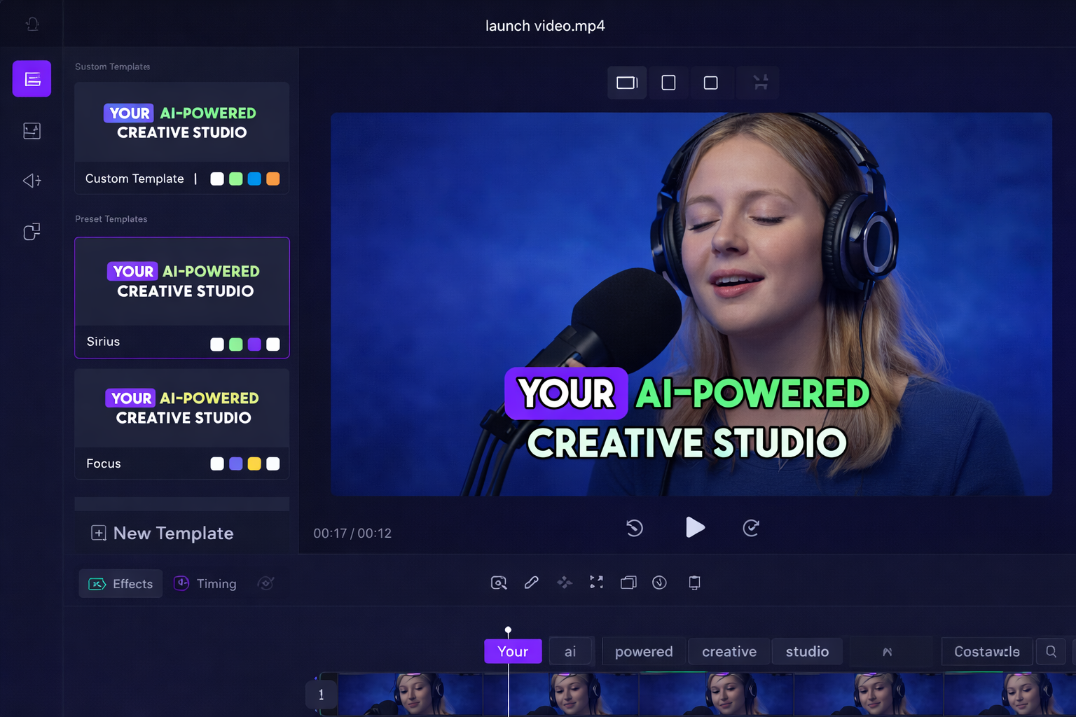 Mobilní aplikace pro titulky Captions.ai