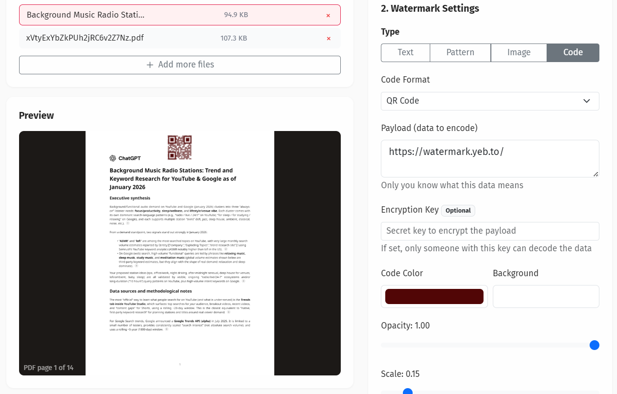 Watermark QR Code for Branding and Security
