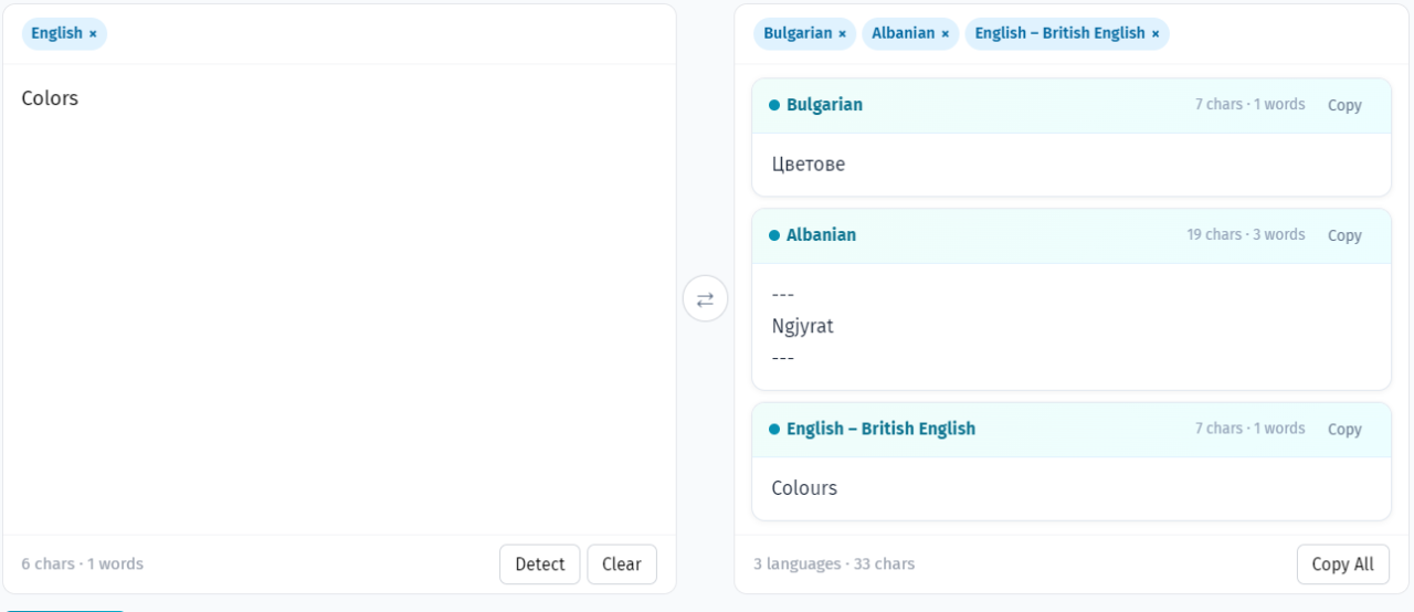 Cách dịch văn bản sang nhiều ngôn ngữ cùng lúc