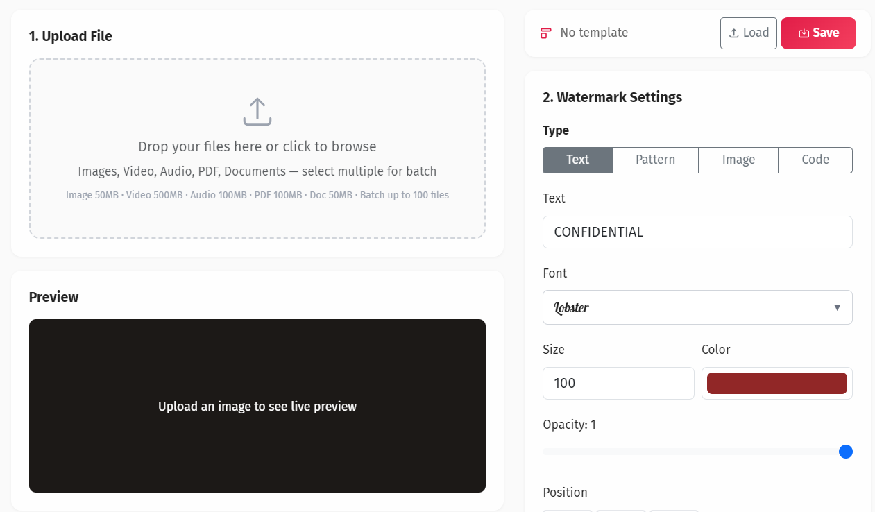 YEB Watermark Online-Tool