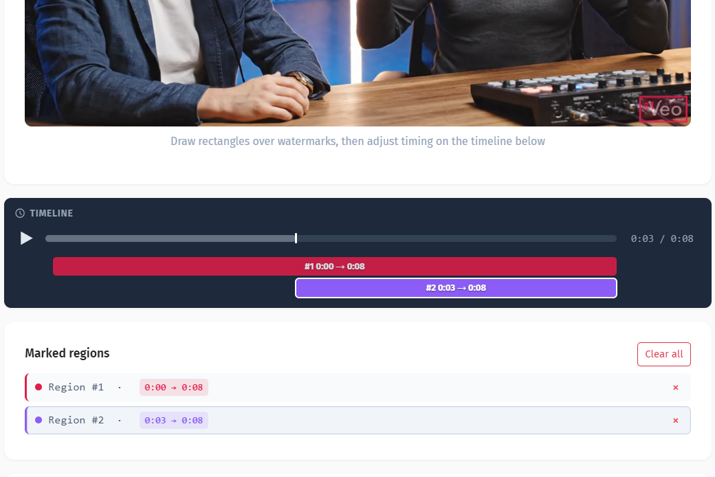 Op regio gebaseerde watermerkelectie